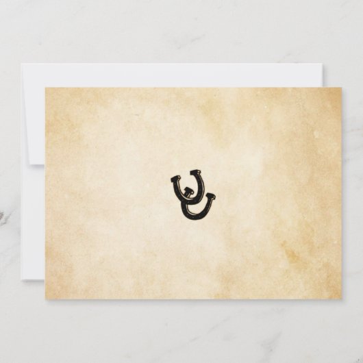 Western Thema Bruiloft Save the Date Kaart (Achterkant)