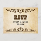 Western thema bruiloft uitnodiging RSVP-kaart (Voorkant)