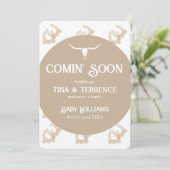 Western thema Comin' Soon Pregnancy Announcement Save The Date (Staand voorkant)