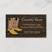 Western thema Cowboy Boots Visitekaartje (Voorkant)
