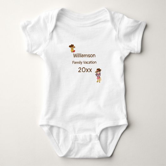 Western thema Cowboy Family Vacation Personalized Romper (Voorkant)