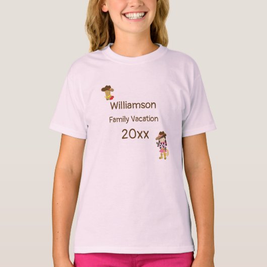 Western thema Cowboy Family Vacation Personalized T-shirt (Voorkant)