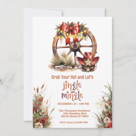 Western thema cowboy kerstfeest kaart (Voorkant)