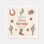 Western thema eerste Rodeo Verjaardag Servet (Voorkant)