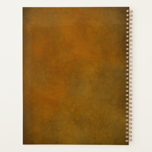 Western Thema Hoefijzer Bruin & Goud Monogram Planner (Achterkant)