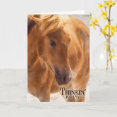 Western thema Horse Lover Thinking of You Kaart (Gele Bloem)