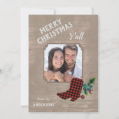 Western thema hout en roet Kerstmis Feestdagenkaart (Voorkant)