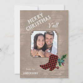 Western thema hout en roet Kerstmis Feestdagenkaart