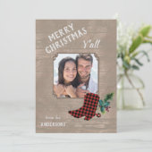 Western thema hout en roet Kerstmis Feestdagenkaart (Staand voorkant)