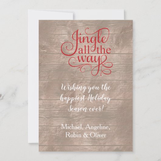 Western thema hout en roet Kerstmis Feestdagenkaart (Achterkant)