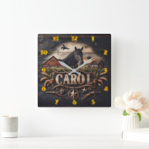 Western-thema kunstwerk met paard en schuur