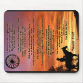 Western thema leraar waardering gedicht Mousepad Muismat (Voorkant)