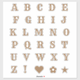 Western thema letters Alphabet Monogram Sticker