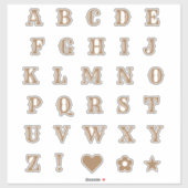 Western thema letters Alphabet Monogram Sticker (Vel)