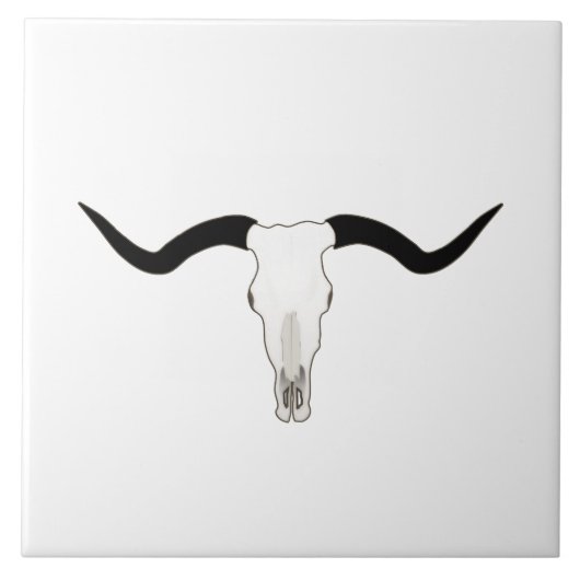 Western thema Longhorn Rundvee Tegeltje (Voorkant)