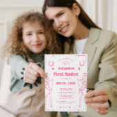 Western thema meisjes eerste verjaardagsfeestje ui save the date