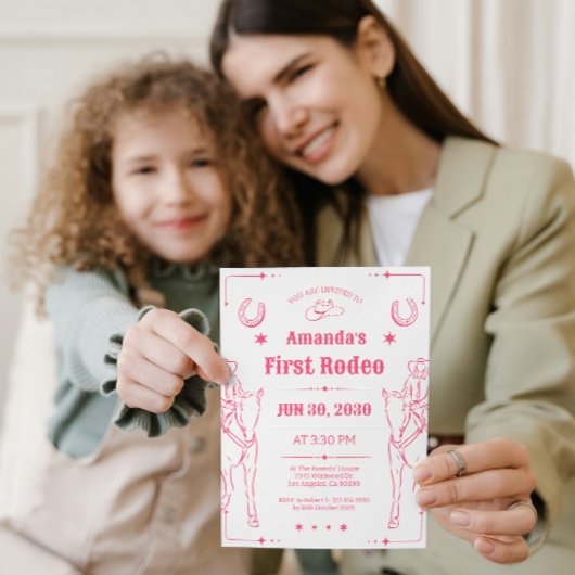 Western thema meisjes eerste verjaardagsfeestje ui save the date