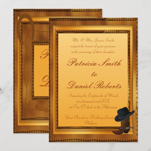 Western thema met opstarten en Pet Kaart (Voorkant / Achterkant)