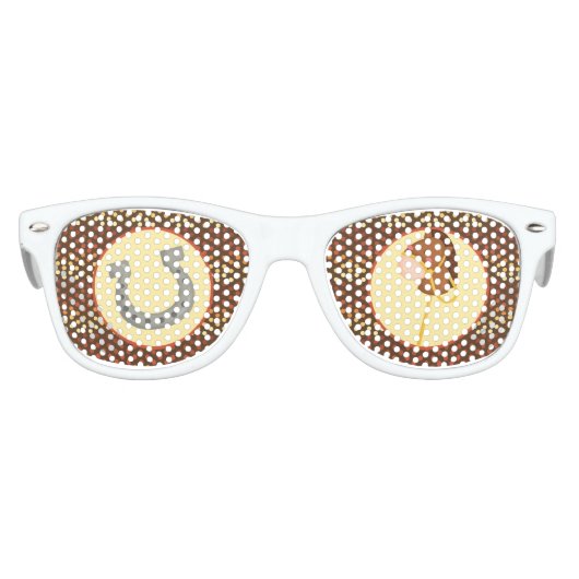 Western thema polka dot cowboypaard kinder zonnebril (Voorkant)