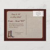Western thema "Save the date" briefkaart (Achterkant)