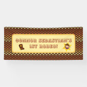 Western thema schattig cowboy leeftijd 1 jaar spandoek (Horizontaal)