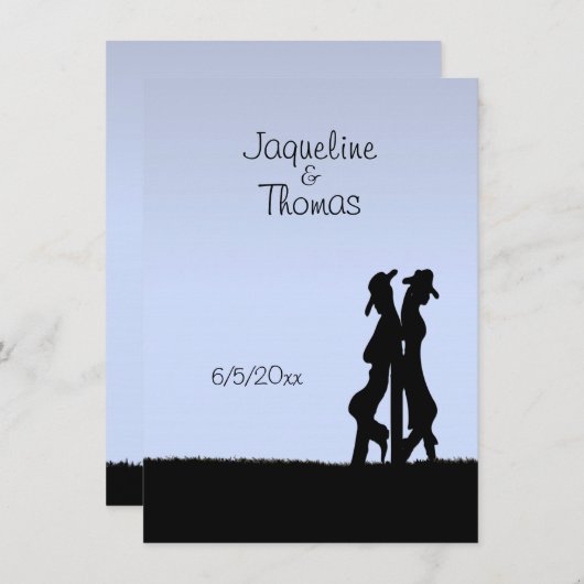 Western thema Uitnodiging (Voorkant / Achterkant)