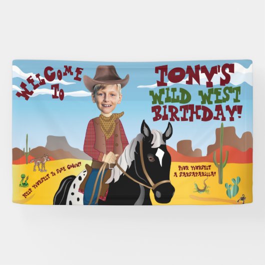 Western thema Verjaardag Spandoek (Horizontaal)