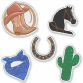 Western themafeest Cowboy Cowgirl Rodeo Wild West Sticker (Voorkant)