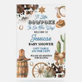 Western Theme Boy Baby Shower Acryl Bord (Voorkant)