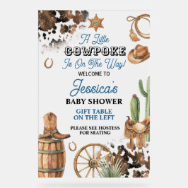 Western Theme Boy Baby Shower Acryl Bord