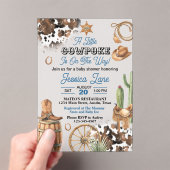Western Theme Boy Baby Shower Acryl Uitnodigingen (Insitu (Draagbaar))