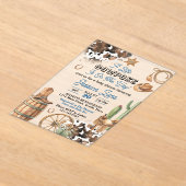 Western Theme Boy Baby Shower Acryl Uitnodigingen (Laagn)