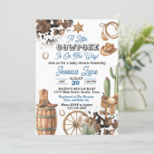 Western Theme Boy Baby Shower Kaart (Staand voorkant)