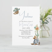 Western Theme Boy Baby shower Kaart (Staand voorkant)