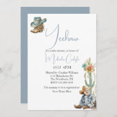 Western Theme Boy Baby shower Kaart (Voorkant / Achterkant)