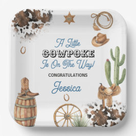 Western Theme Boy Baby Shower Papieren Bordje