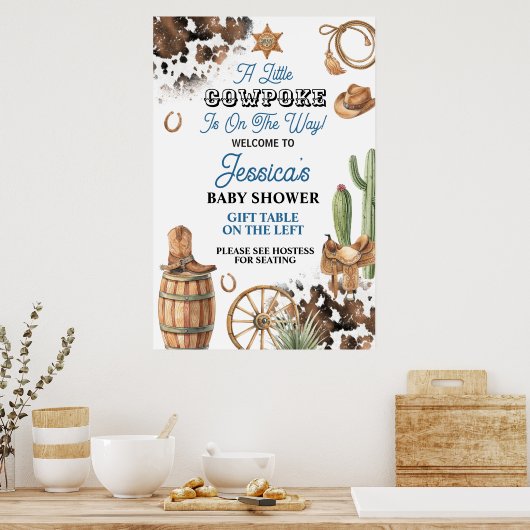 Western Theme Boy Baby Shower Poster (Keuken)