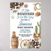 Western Theme Boy Baby Shower Poster (Voorkant)