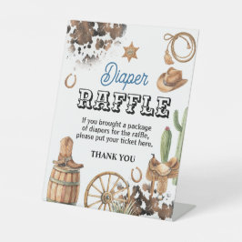 Western Theme Boy Baby Shower Reclamebord Met Voetstuk