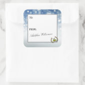 Western theme Horseshoes and Holly Vierkante Sticker (Tas)