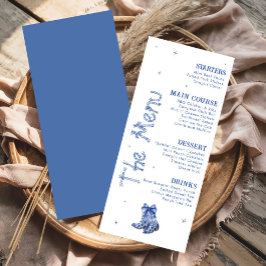 Western Themed Bachelorette Weekend Party Blue Menu