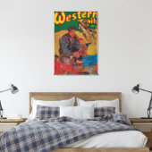 Western tijdschrift Hoesje 2 Canvas Afdruk (Insitu (Slaapkamer))