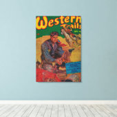 Western tijdschrift Hoesje 2 Canvas Afdruk (Insitu (Houten vloer))