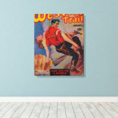 Western tijdschrift Hoesje 3 Canvas Afdruk (Insitu (Houten vloer))