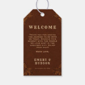 Western Tooled Rustic Terracotta Cream Wedding Cadeaulabel (Voorkant)