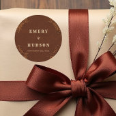 Western Tooled Rustic Terracotta Cream Wedding Ronde Sticker