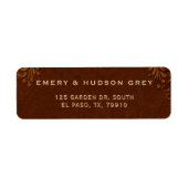 Western Tooled Rustic Terracotta Elegant Wedding Etiket (Voorkant)