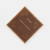 Western Tooled Rustic Terracotta Elegant Wedding Servet (Hoek)