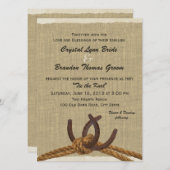 Western touw en Hoefijzers bruiloft Kaart (Voorkant / Achterkant)