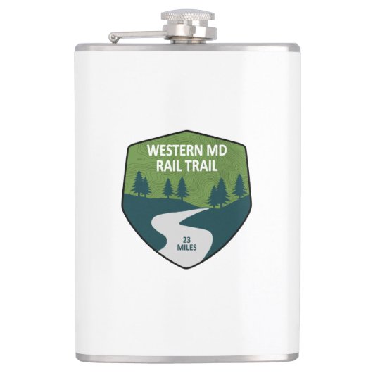 Western treinspoor Maryland Heupfles (Voorkant)